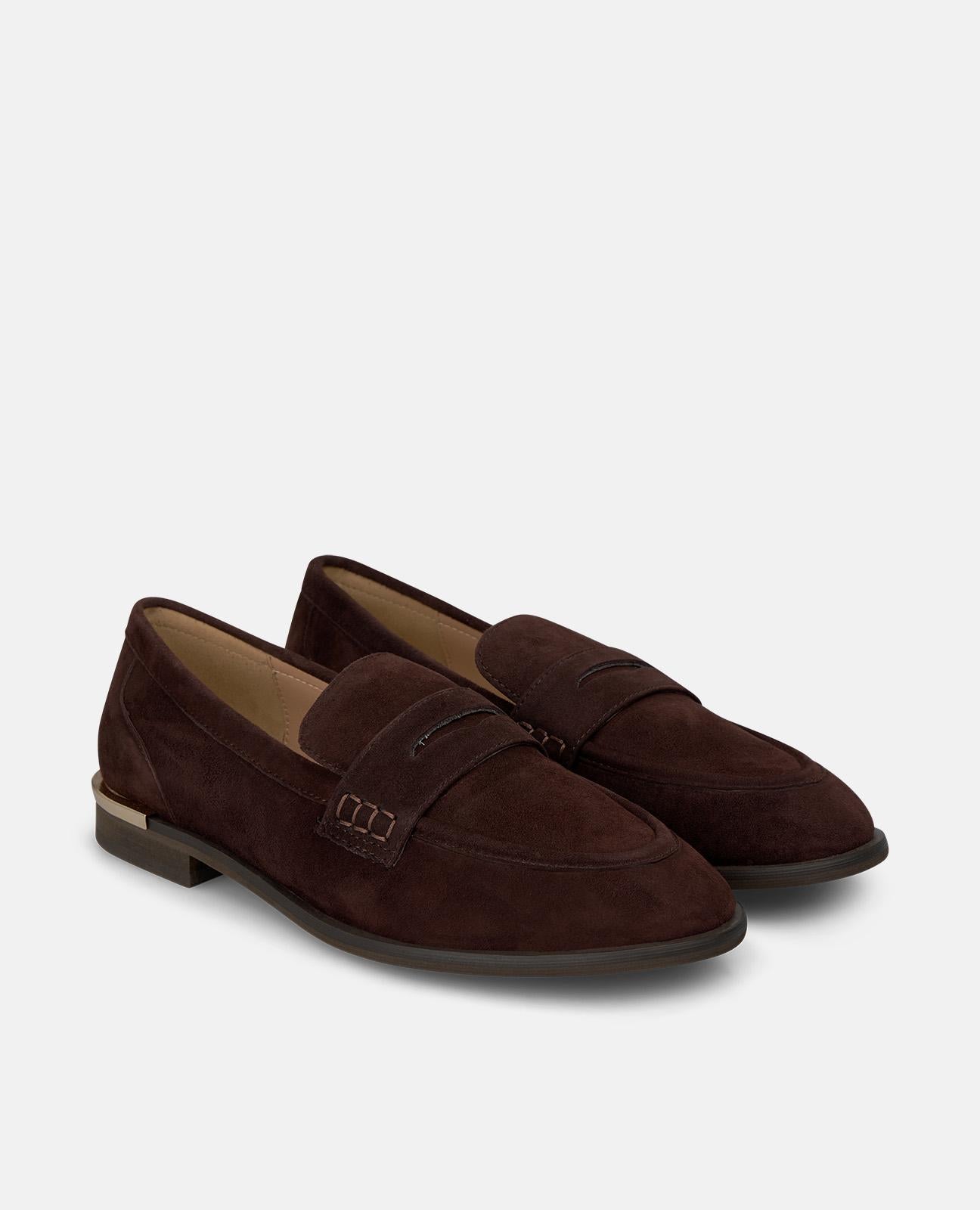 alma-en-pena-loafer-aus-veloursleder-masken-mokassin-2-cm-in-braun image 2