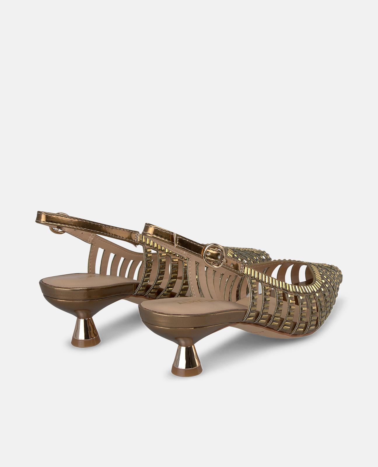 alma-en-pena-slingback-kitten-heel-4-5-cm-mit-strass-bronze image 3