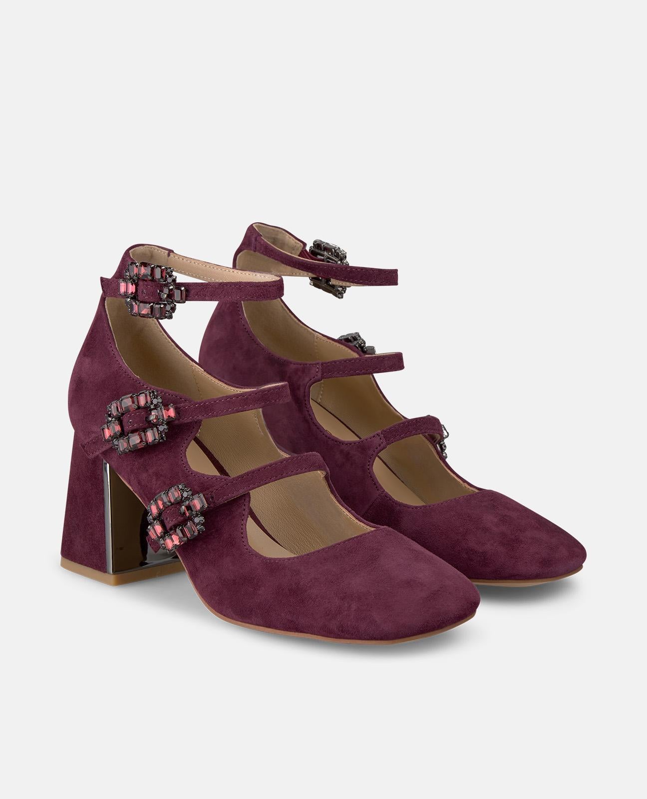 alma-en-pena-buckled-heel-shoe-pumps-mit-schmuck-schnalle-in-bordeaux-7-cm image 2