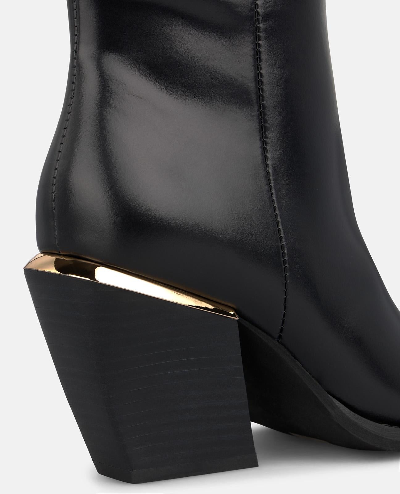 alma-en-pena-metallic-leather-ankle-boots-stiefelette-schwarz-8-cm image 4