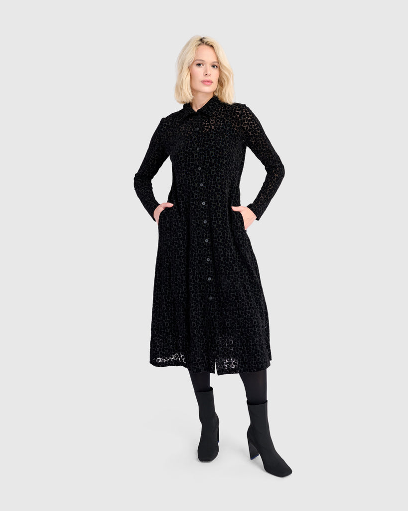alembika-marilyn-button-up-dress-damen-kleid-in-schwarz image 1