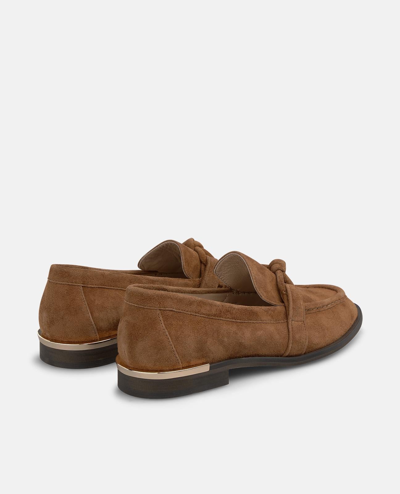 alma-en-pena-loafer-aus-veloursleder-mit-schleife-braun image 3
