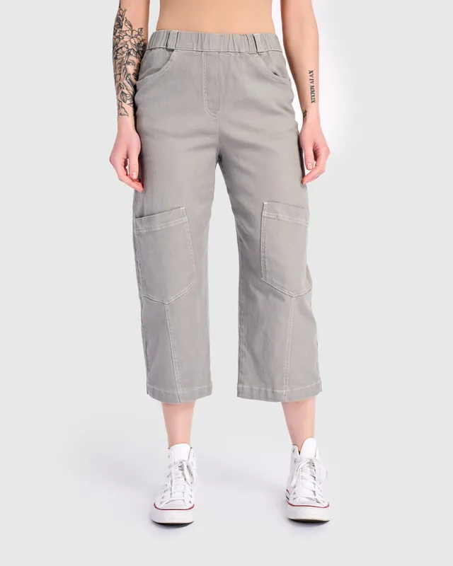 alembika-twill-palma-capri-hose-grau-barrel-cropped image 1