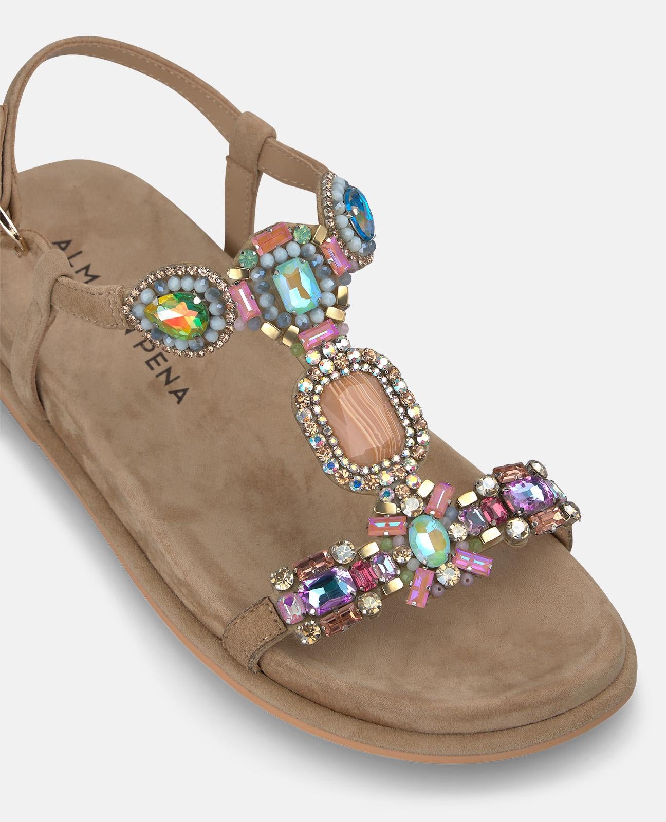 alma-en-pena-schmuck-sandale-flache-t-riemen-sandale-arena image 4