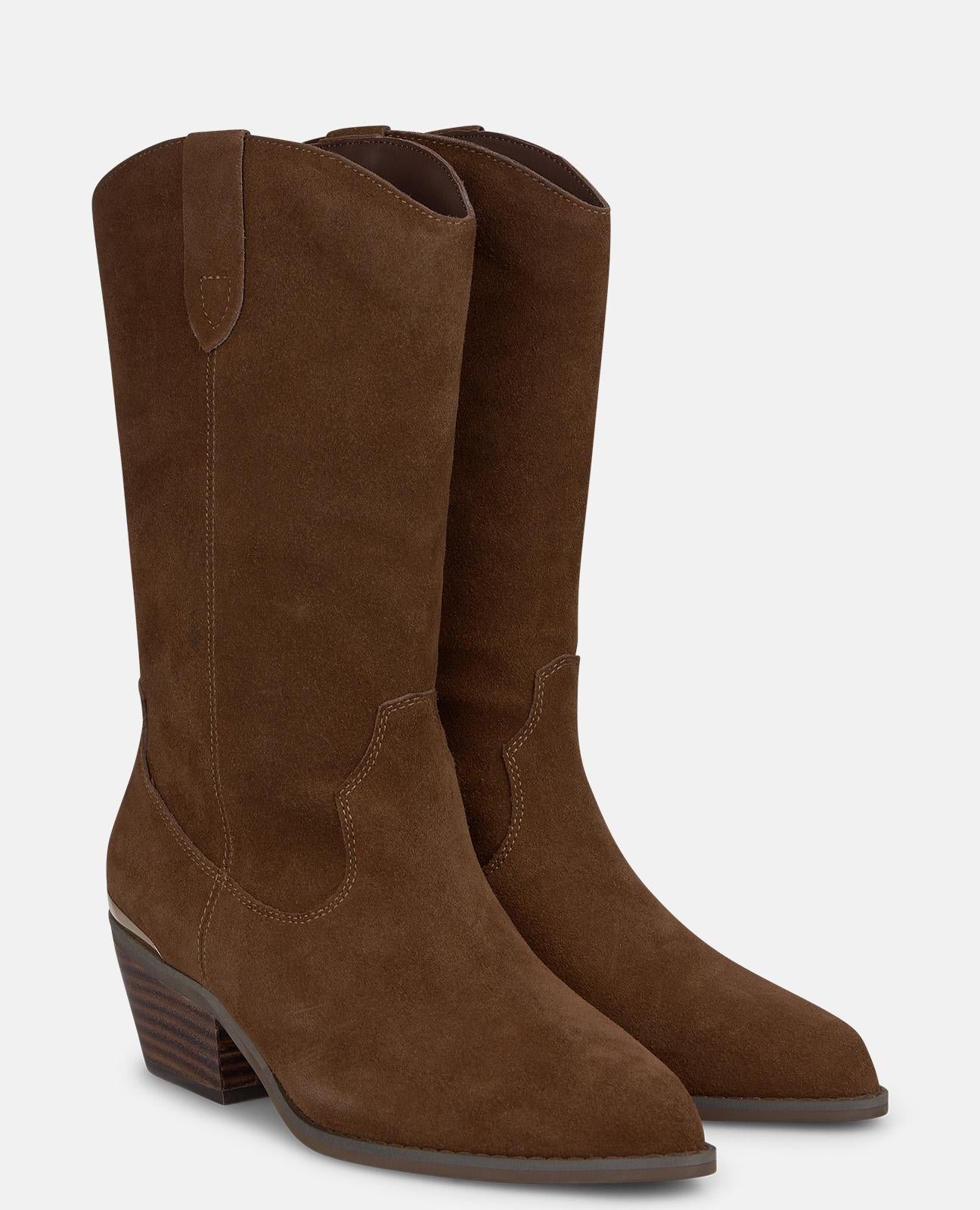 alma-en-pena-suede-cowboy-boots-camel-spitzzehe-5-3-cm-absatz image 2