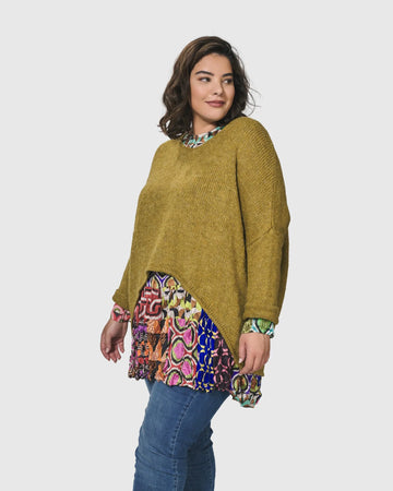 alembika-siesta-oversized-sweater-ochre-strickpullover image 2