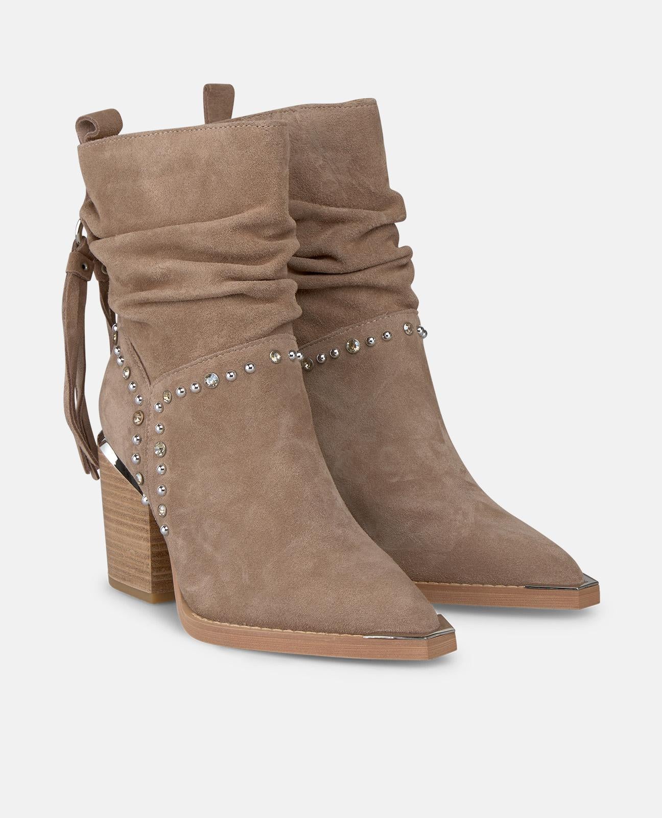 alma-en-pena-stiefelette-mit-fransen-und-nieten-vison image 2