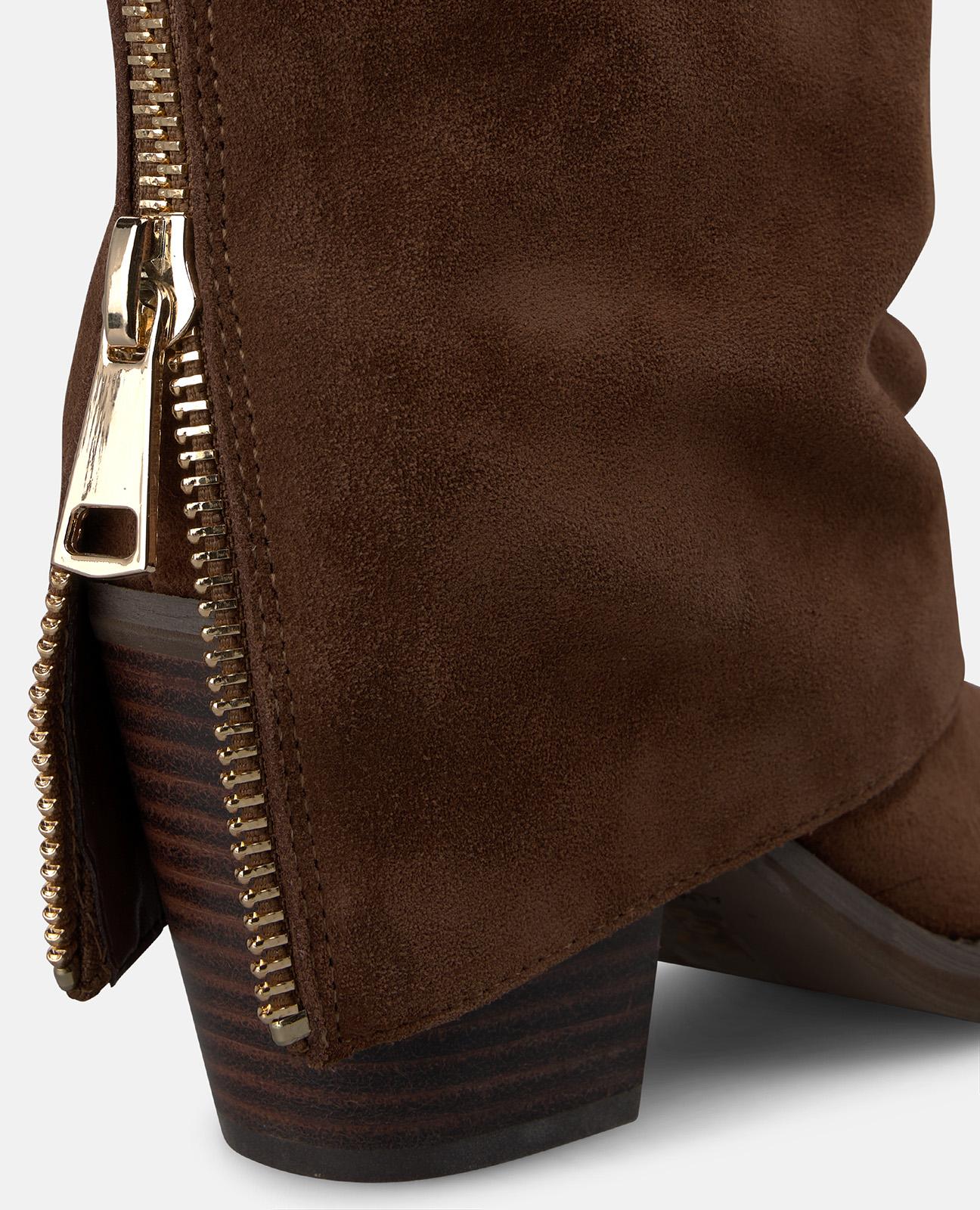 alma-en-pena-cowboystiefel-wildleder-mit-rei-verschluss-camel image 4