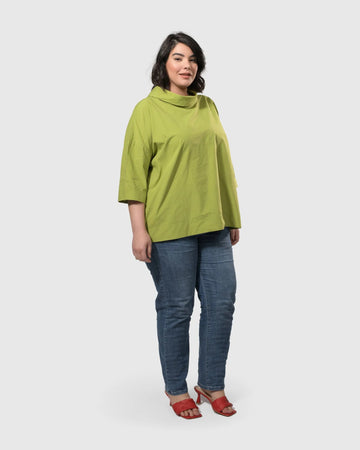 alembika-urban-boxy-7ut309g-top-gr-n-baumwoll-top image 2