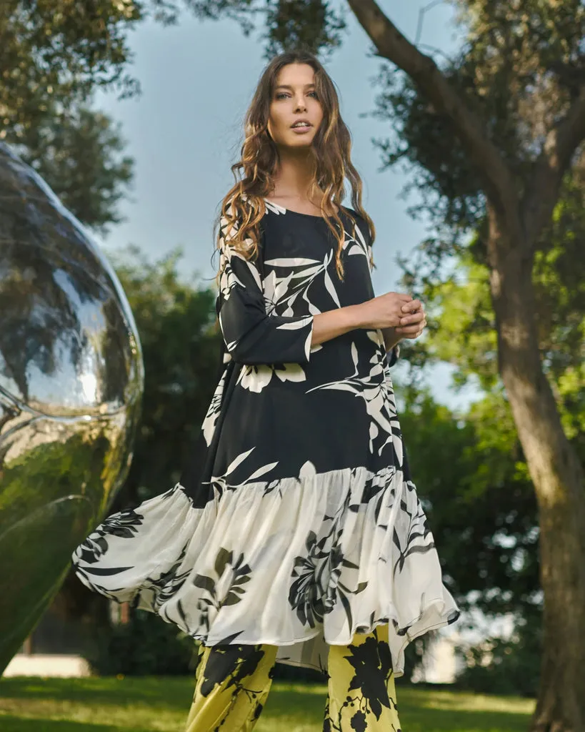 alembika-bellini-relaxed-dress-knielanges-tunika-kleid-floral image 1