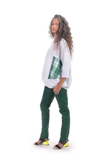 alembika-chi-plaid-patch-top-clover-karo-top image 3
