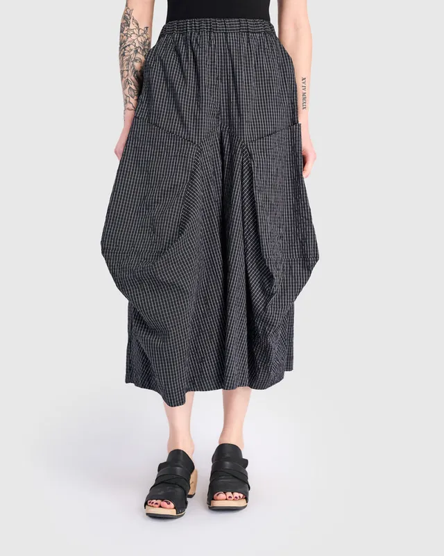 alembika-urban-taffeta-harem-pants-grid-high-rise-hose-mit-taschen image 1