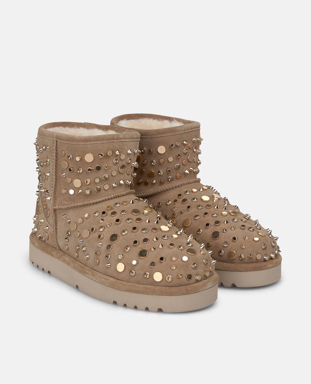 alma-en-pena-apreski-suede-ankle-boots-flache-stiefelette-vison-mit-nieten image 2