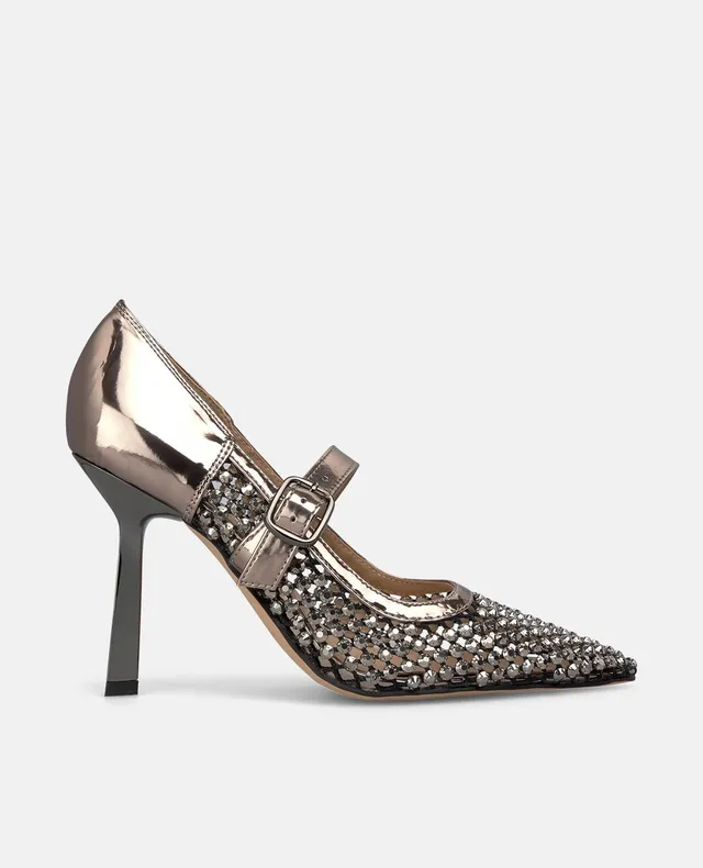 alma-en-pena-mesh-pumps-silber-mit-strass-10-cm image 1