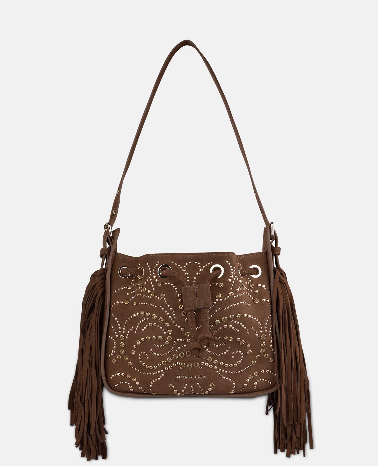 alma-en-pena-alfa-64785-serraje-leder-umh-ngetasche-mit-strass-camel image 2