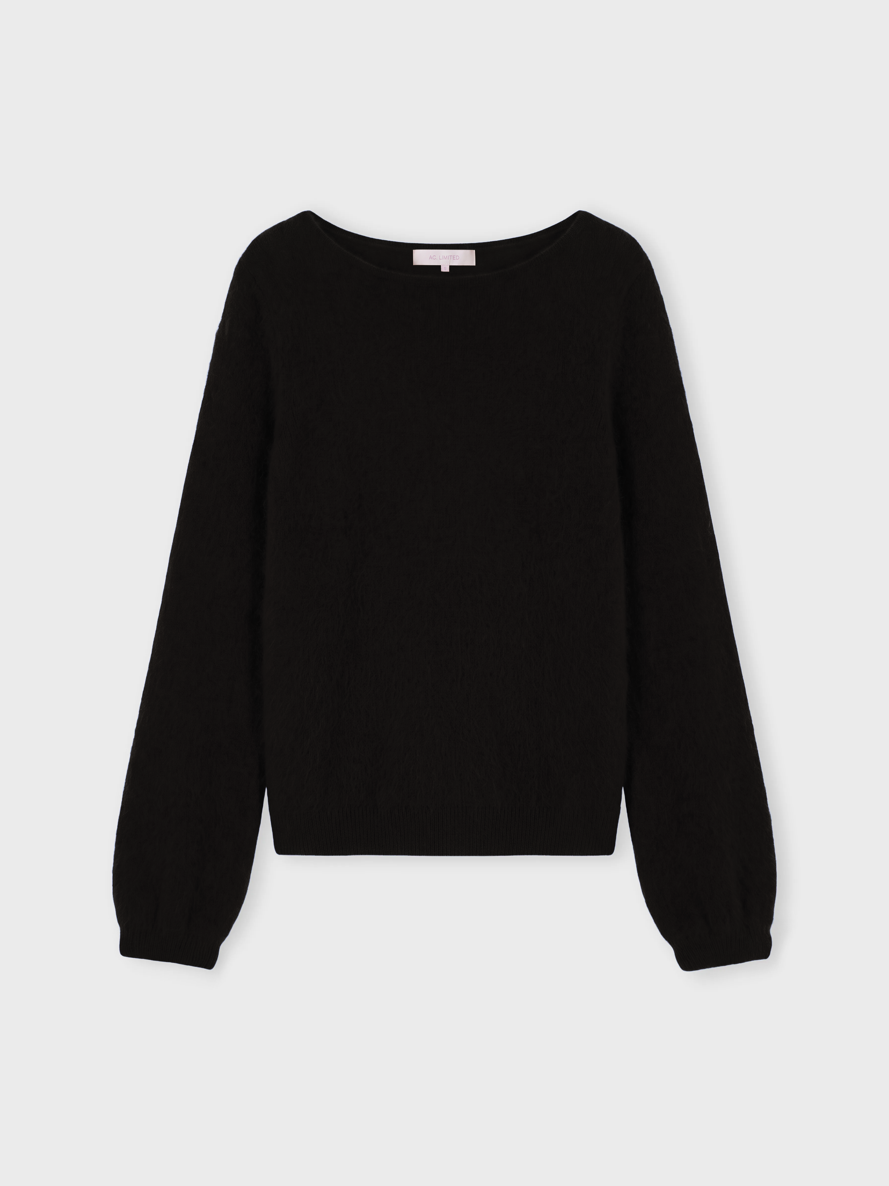 absolut-garance-pullover-rundhals-100-kaschmir-puff-rmel-schwarz image 1