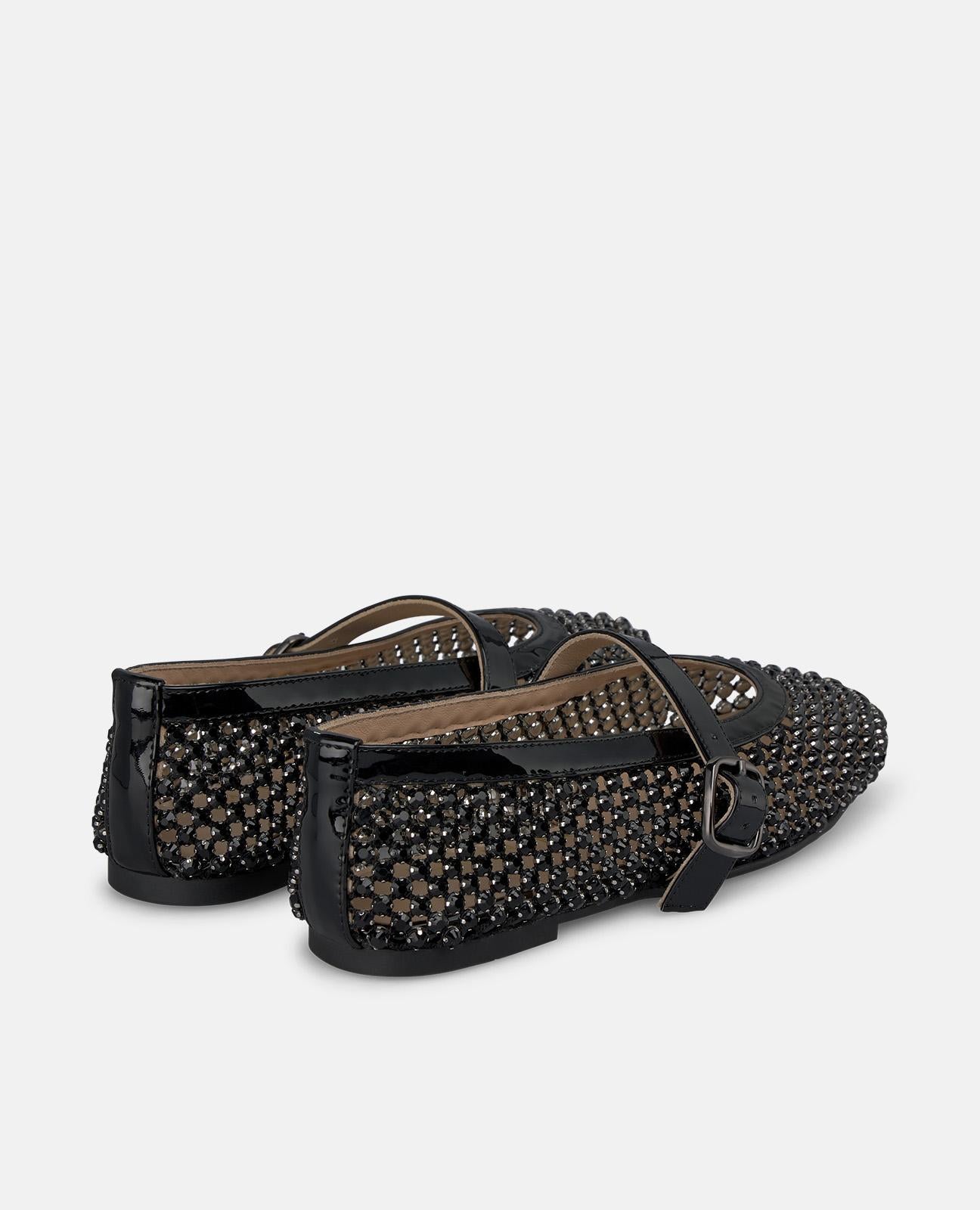 alma-en-pena-ballerinas-schwarz-strass-mit-schnalle image 3