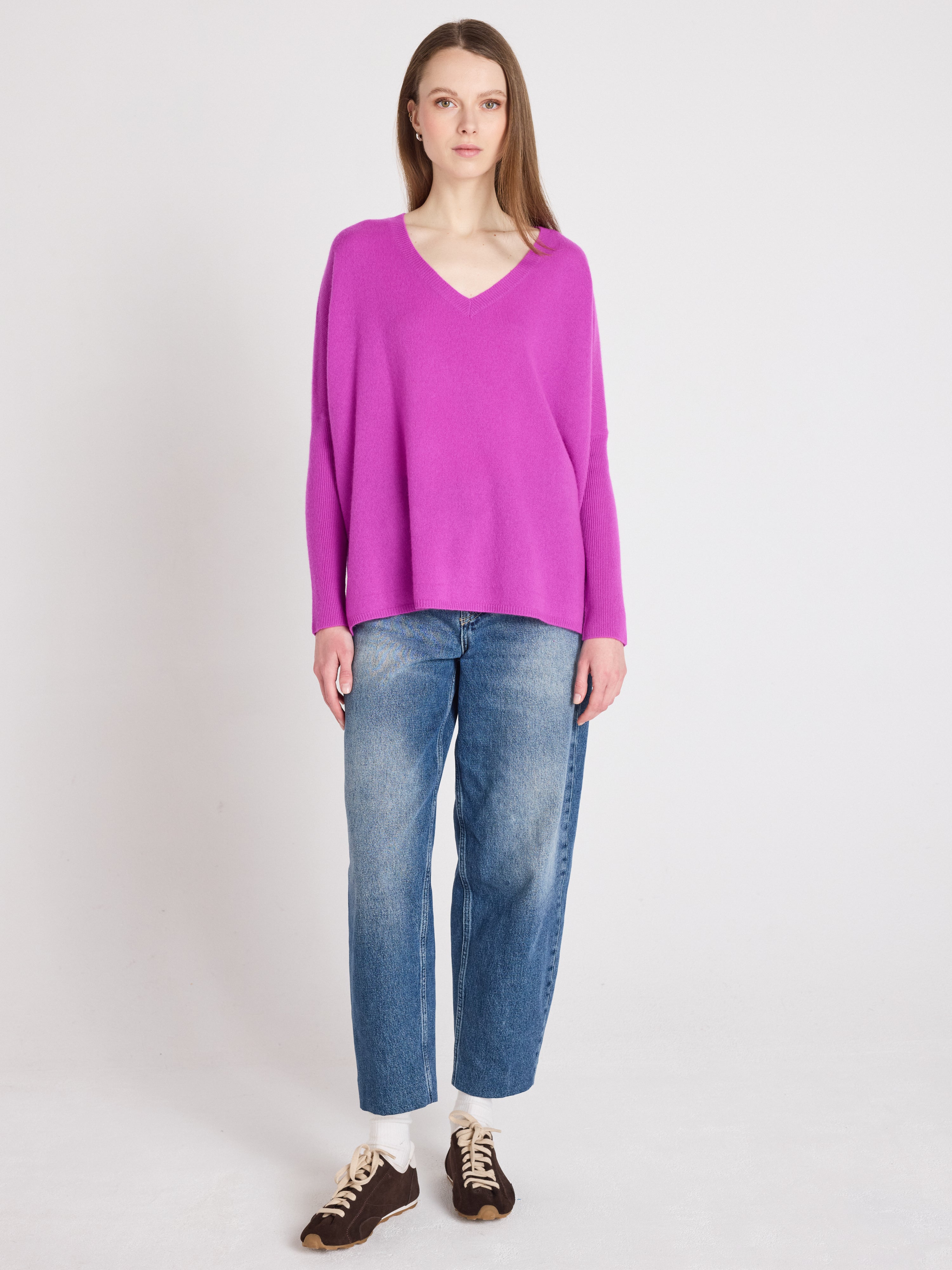 absolut-camille-poncho-pullover-kaschmir-damen-purple-neon image 2