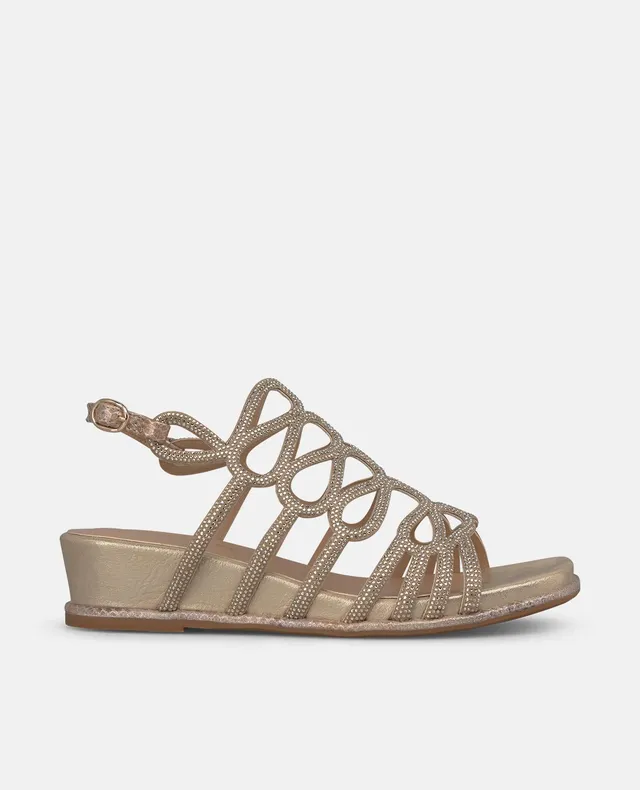alma-en-pena-keilsandalen-camel-mit-wellen-riemen-4-cm image 1
