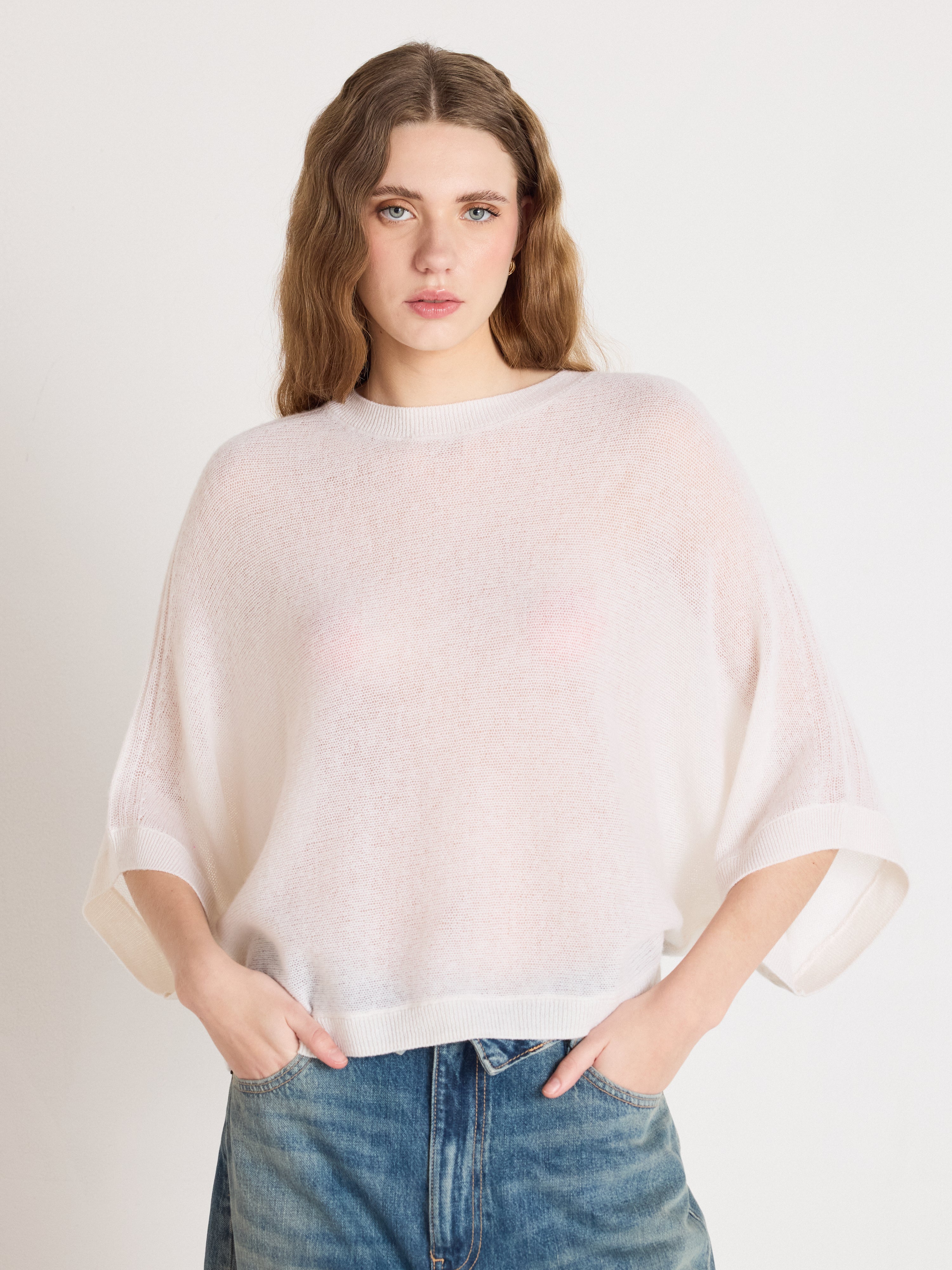 absolut-benedicta-damen-pullover-kaschmir-rundhals-oversize-fledermaus-wei image 3
