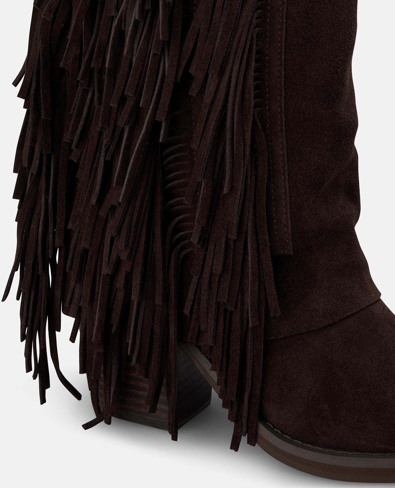 alma-en-pena-suede-cowboy-boots-mit-fransen-braun image 4