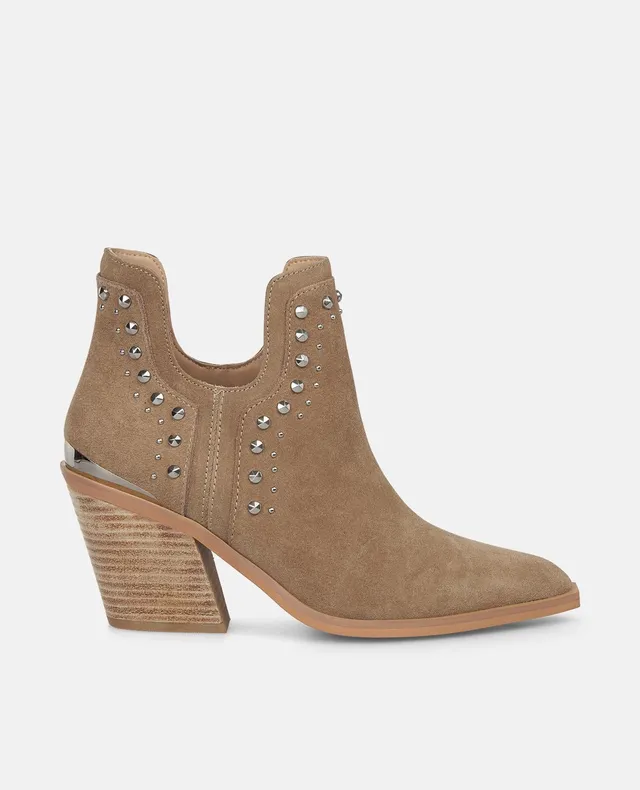 alma-en-pena-stiefelette-mit-absatz-schlitz-und-nieten-vison-8-cm-absatz image 1