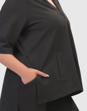 alembika-inhale-hooded-hi-lo-tunika-top-solid-black image 4