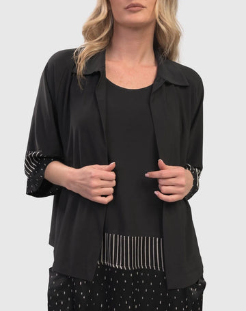 alembika-lina-satin-cuff-jacke-schwarz-kurzjacke image 6
