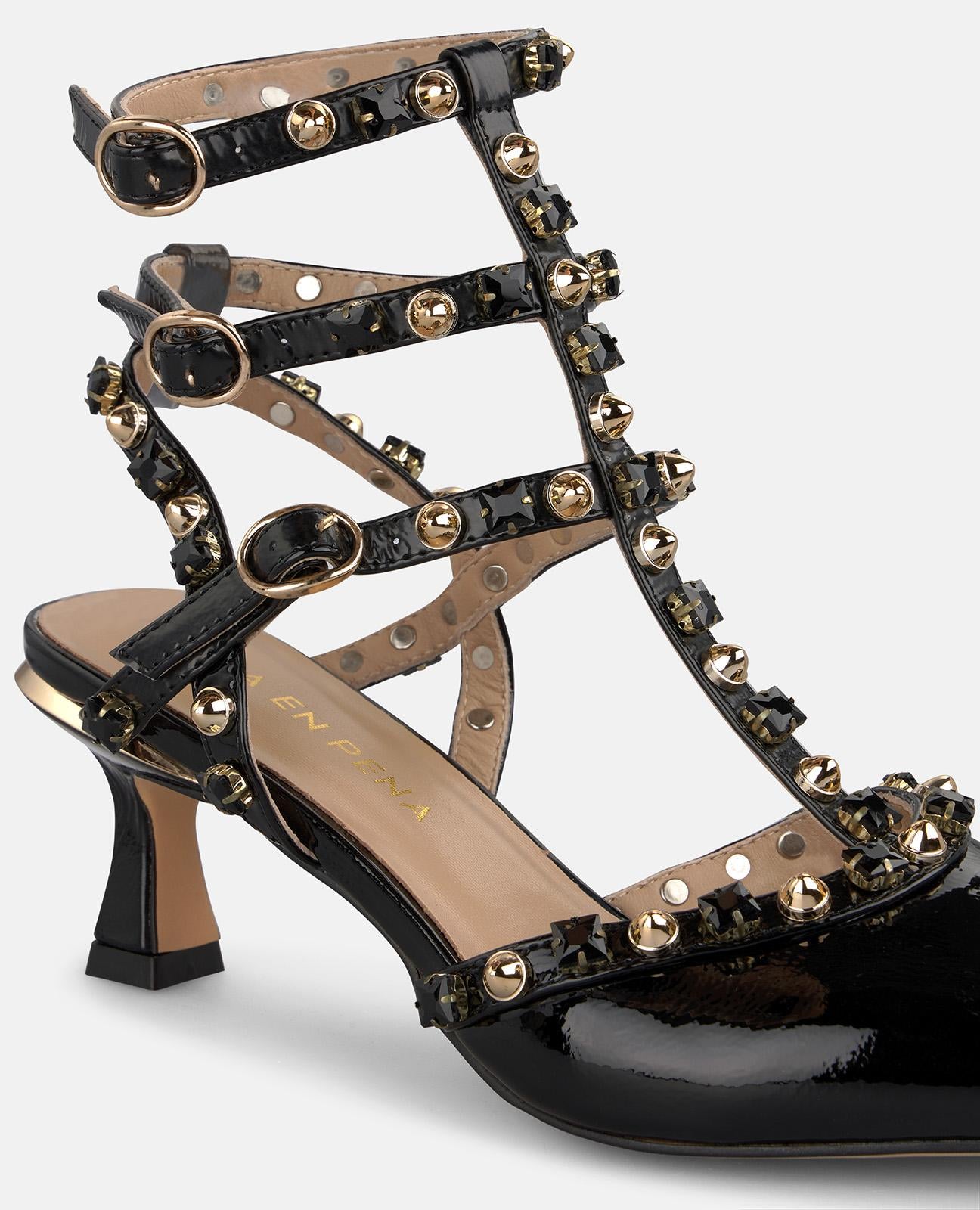 alma-en-pena-pumps-mit-nieten-lack-slingpumps-schwarz-6-cm image 4