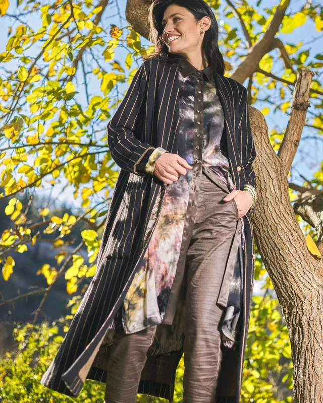 alembika-chalk-stripe-duster-mantel-karamell image 1