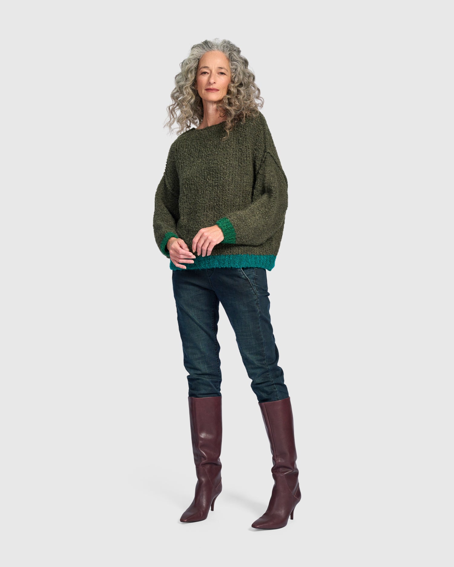 alembika-riff-boucle-pullover-pine image 2