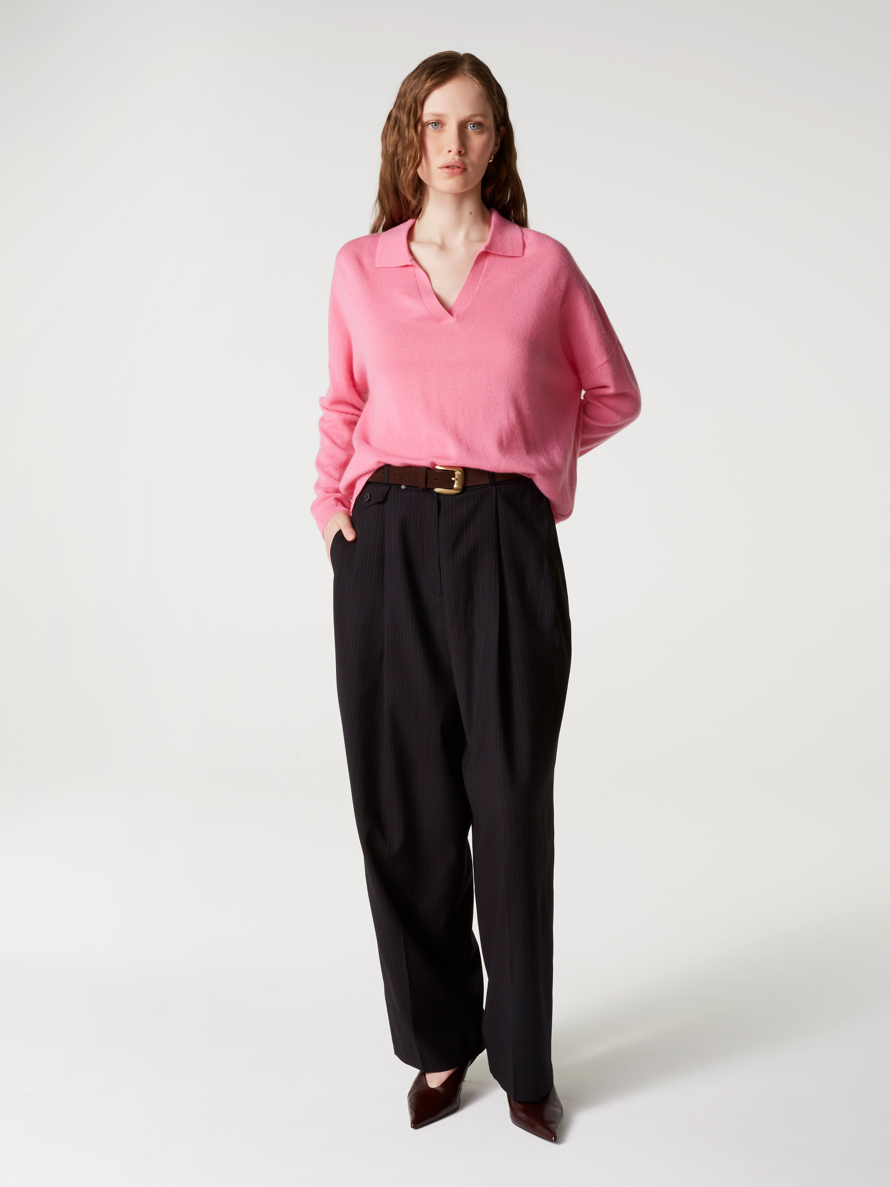 absolut-maya-kaschmir-pullover-damen-polokragen-oversize-pink image 2
