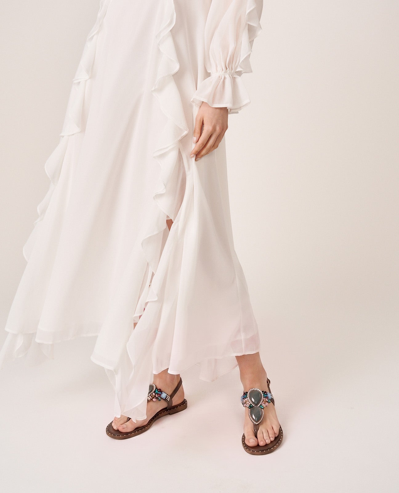 alma-en-pena-langarm-midi-kleid-off-shoulder-wei image 6