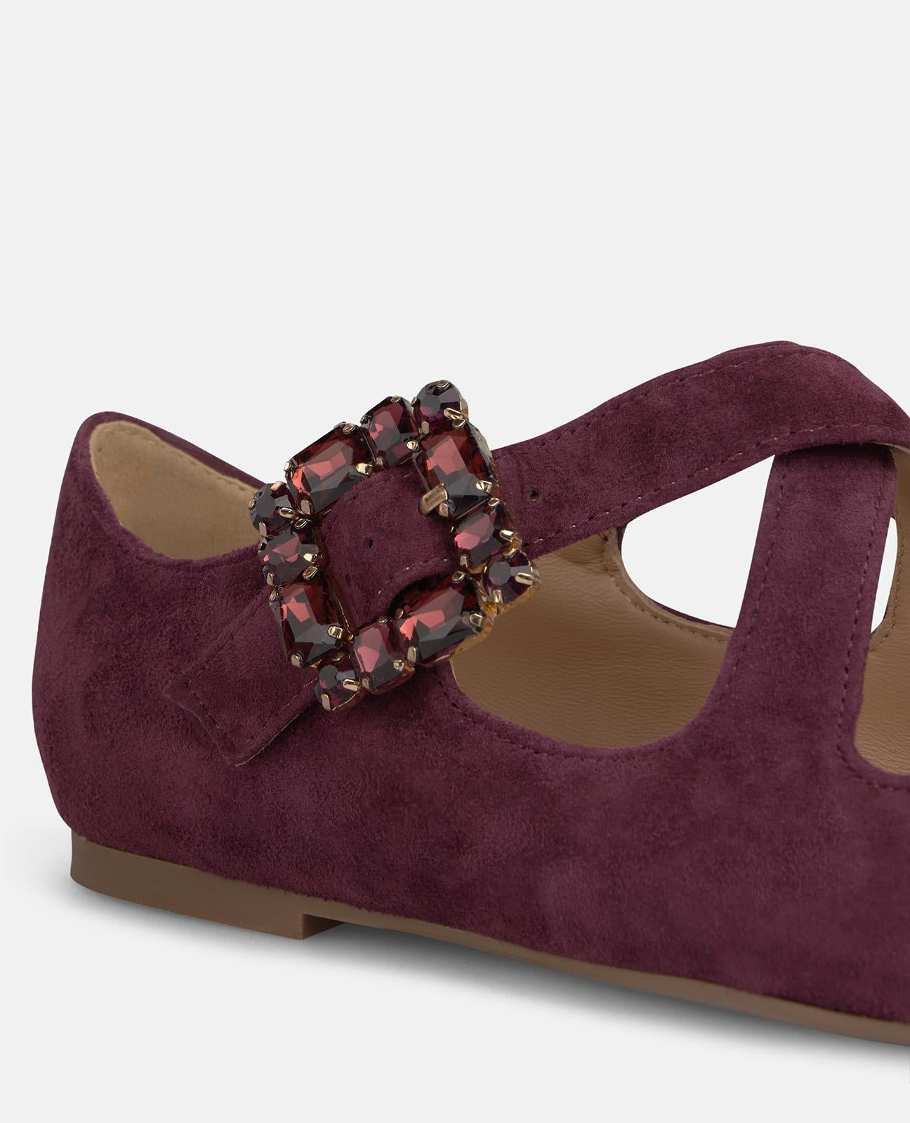 alma-en-pena-suede-dancing-ballerinas-bordeaux-mit-schnalle image 4