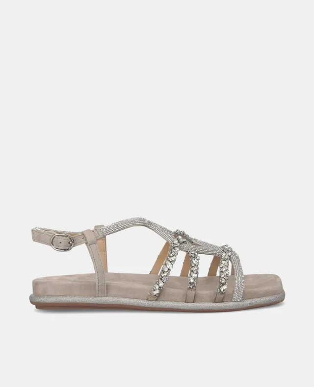 alma-en-pena-flat-interlaced-buckle-sandal-flache-sandale-strass-braun-1-cm image 1