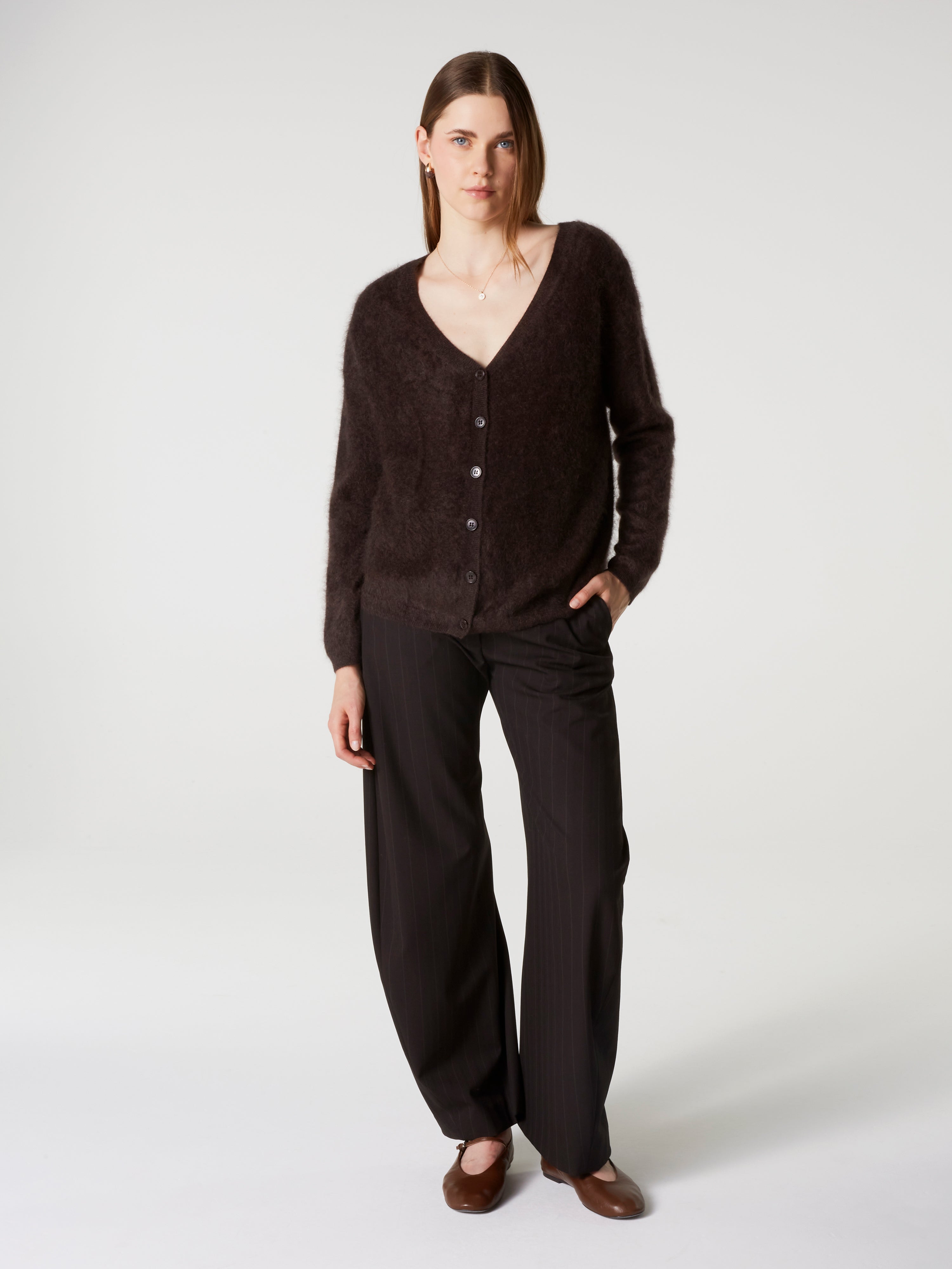 absolut-debora-damen-cardigan-aus-geb-rstetem-kaschmir-braun-oversize image 2