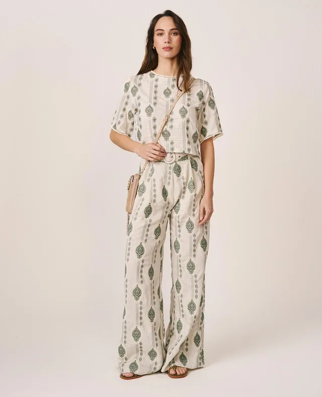 alma-en-pena-plissee-hose-wide-leg-beige image 1