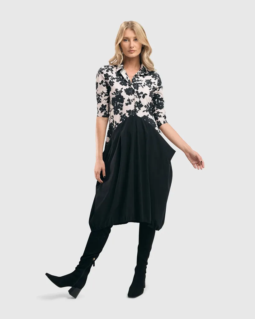 alembika-tekbika-drape-pocket-kleid-floral-jerseykleid image 1