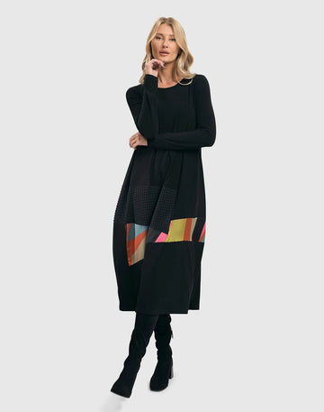 alembika-abstract-mix-media-cocoon-dress-7ed634a-multi image 4