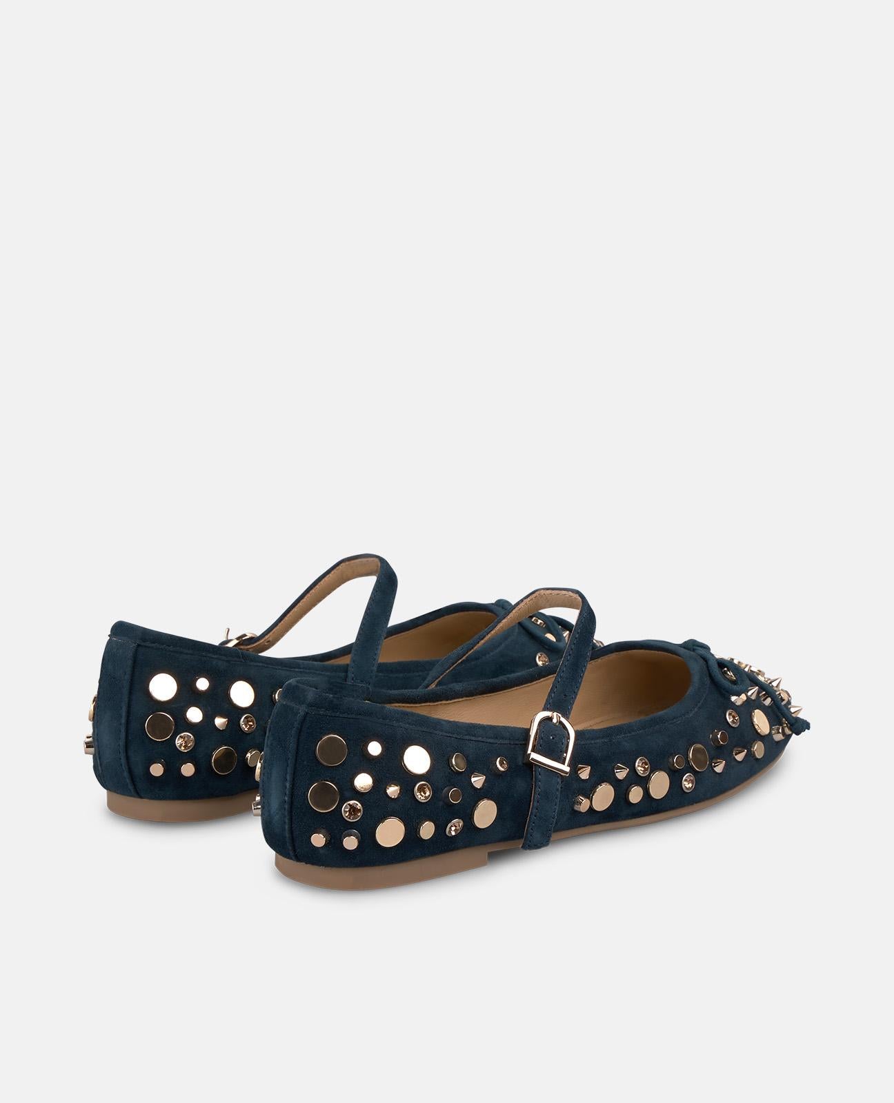 alma-en-pena-ballerina-lazo-tachas-damen-ballerina-dunkelblau-0-8-cm image 3