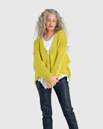 alembika-simply-slouchy-cardigan-strickjacke-gelb image 3