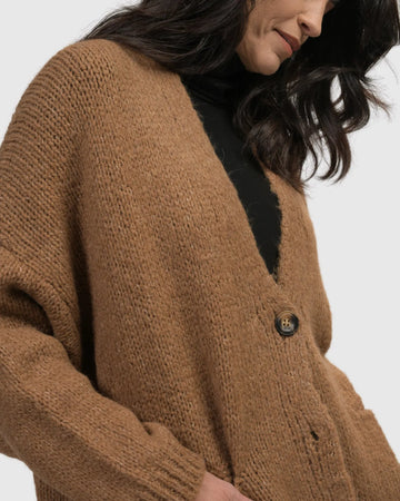 alembika-sylvia-crop-cardigan-damen-strickjacke-sepia image 3