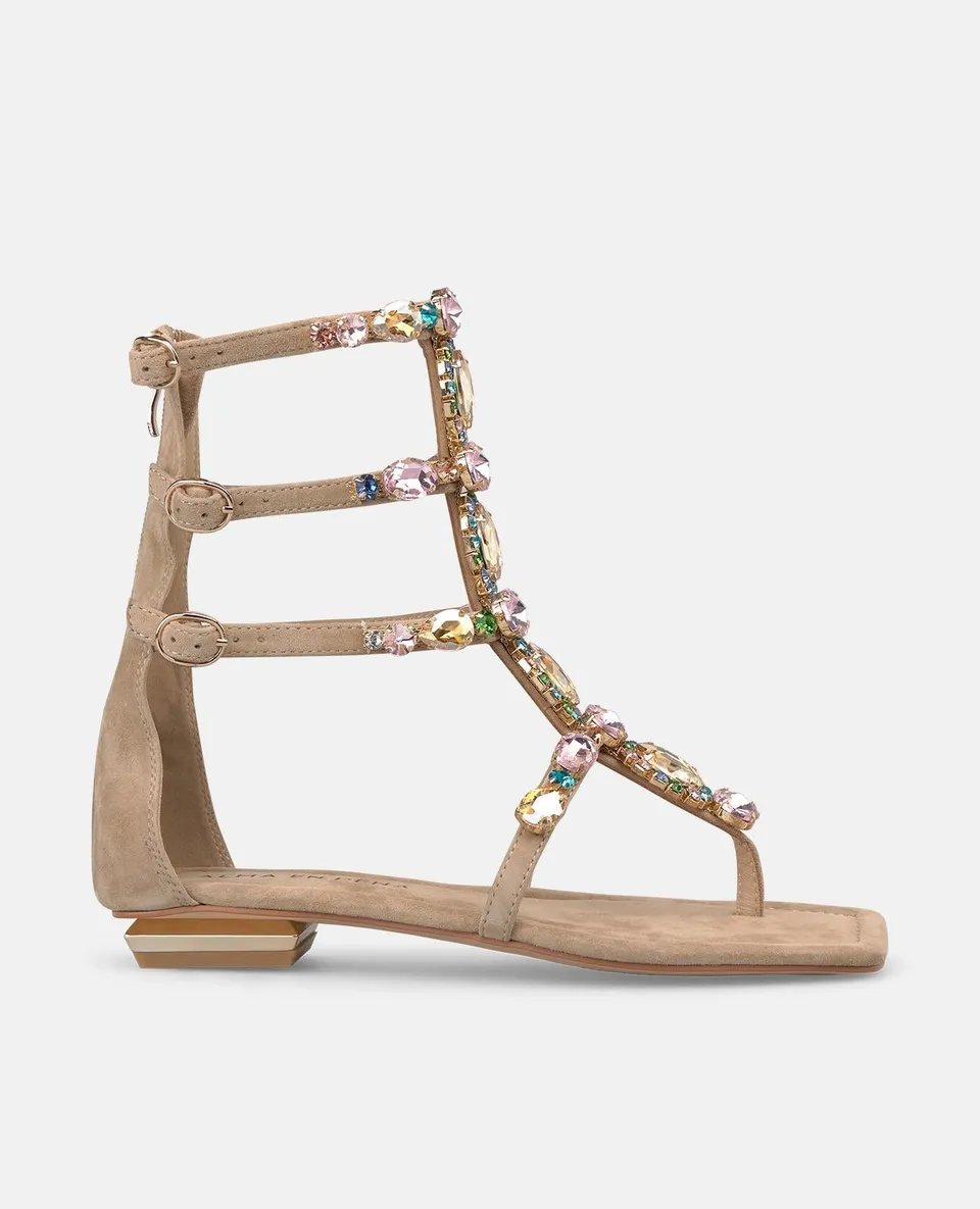 alma-en-pena-alfa-62488-flache-sandalen-arena-mit-strass-2-cm image 1