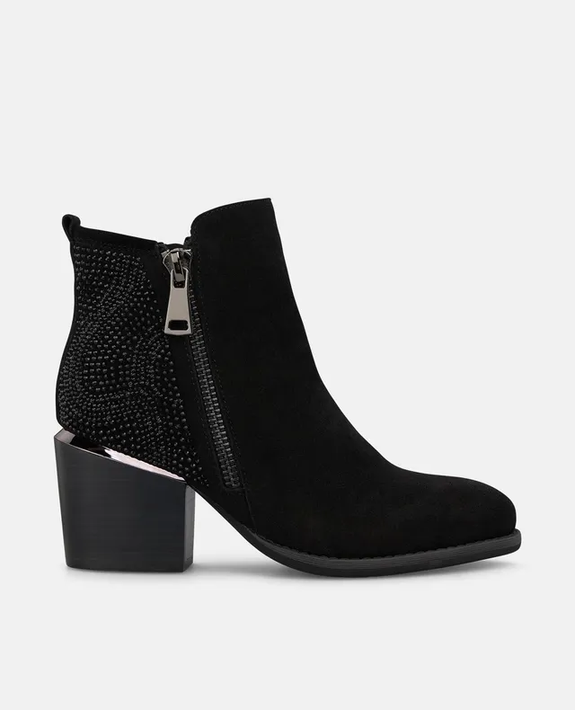 alma-en-pena-suede-ankle-boots-stiefelette-schwarz-strass-7-5-cm image 1