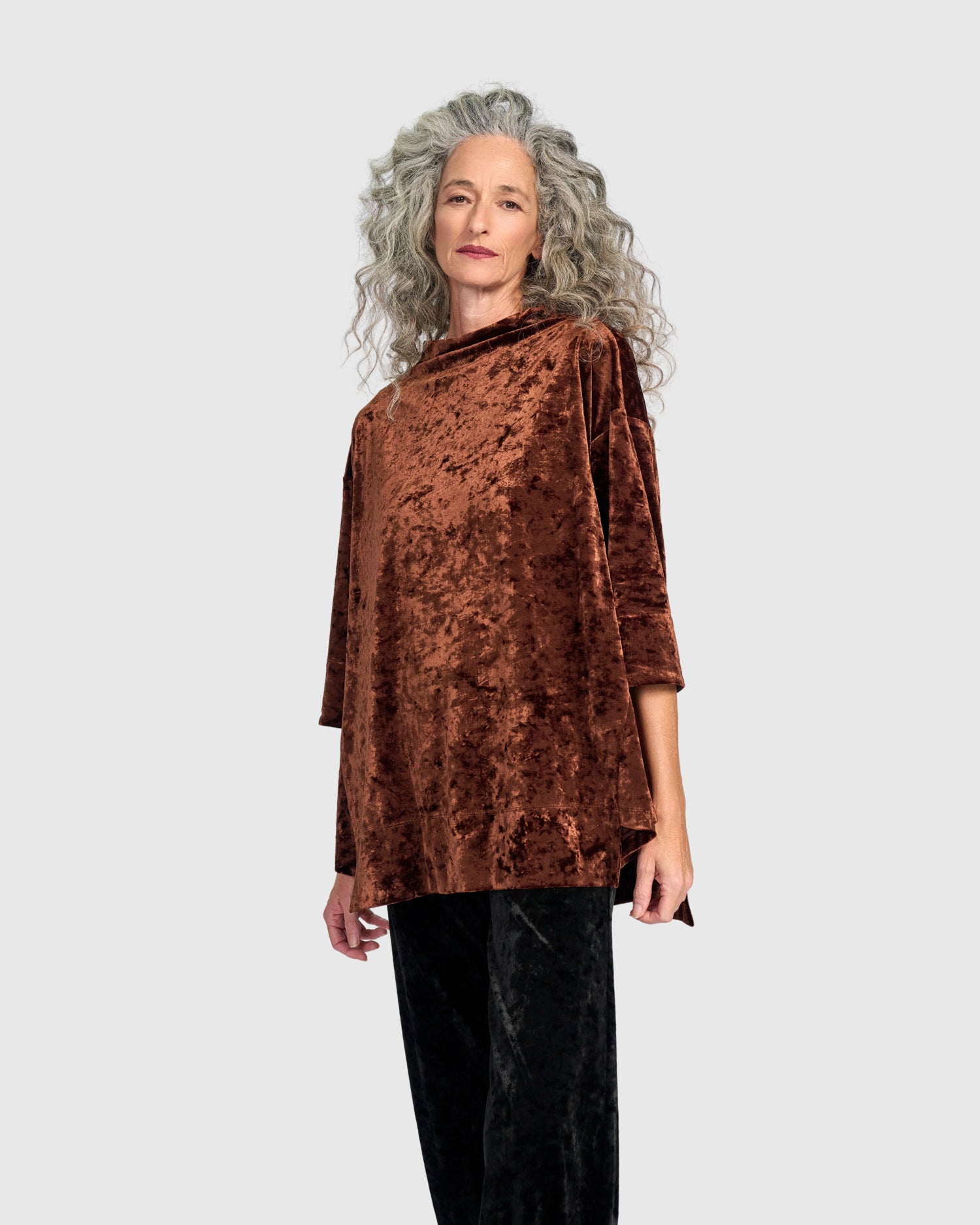 alembika-crushed-velvet-trapeze-top-tunika-maple image 6