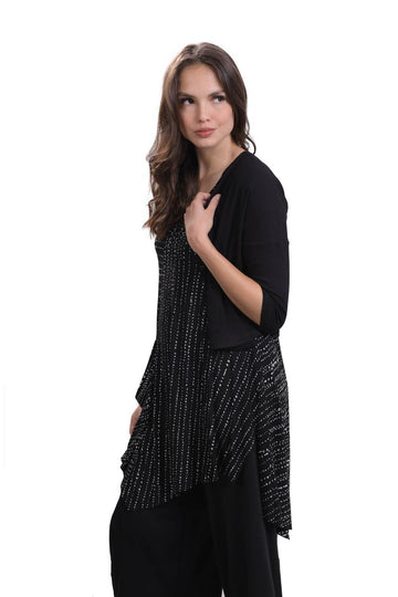 alembika-essential-rib-cardigan-schwarz-v-ausschnitt-strickjacke image 4