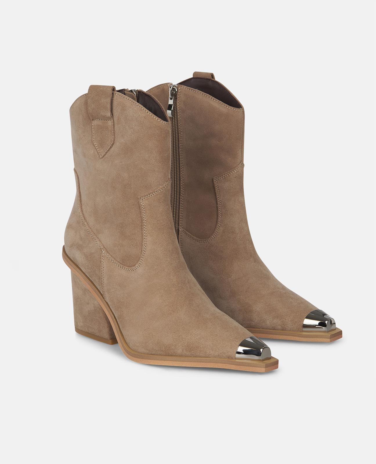 alma-en-pena-stiefelette-strukturiert-damen-high-heel-bootie-vison-8-cm image 2