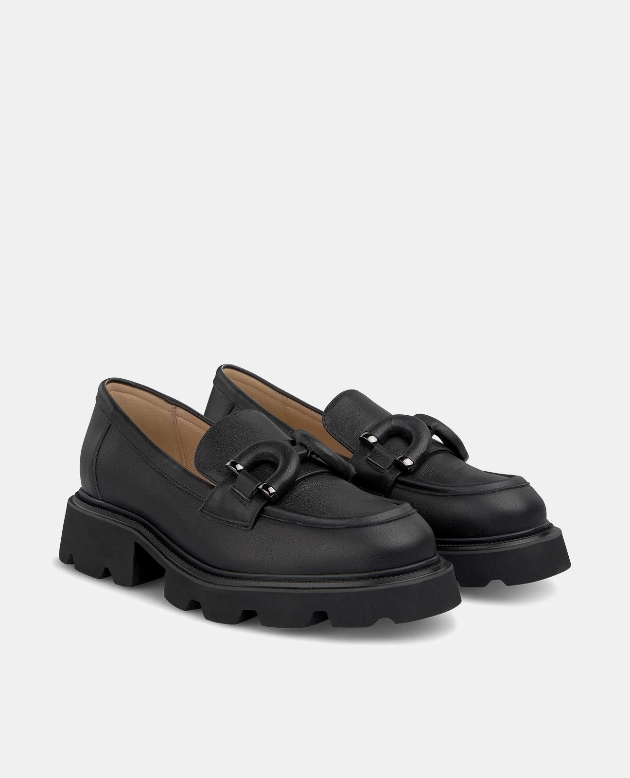 alma-en-pena-moccasin-mit-plateau-leder-mokassins-schwarz-3-8-cm image 2
