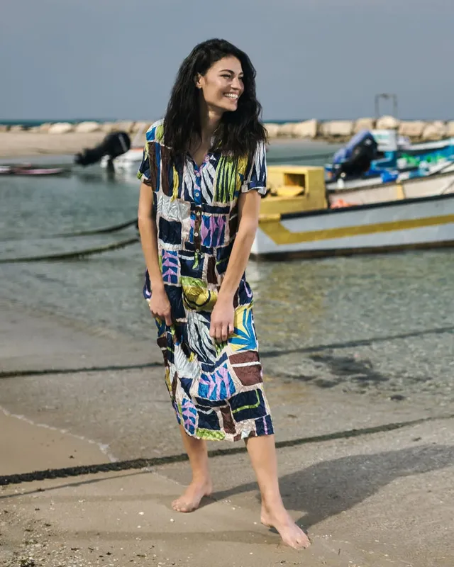 alembika-kali-crinkle-shirtdress-abstract image 1