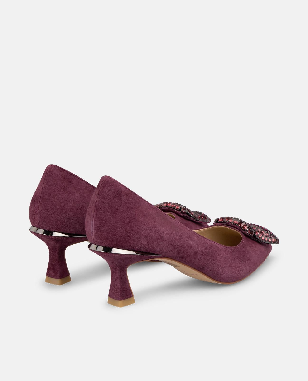 alma-en-pena-high-heel-pumps-bordeaux-mit-strass-schnalle-spitze-6-cm image 3